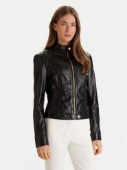 Marciano Guess Kurtka skórzana 6RGL09 7133A Czarny Regular Fit. Czarne kurtki Marciano Guess, z aplikacjami, ze skóry, bez kaptura. Za 1,960.00 zł.