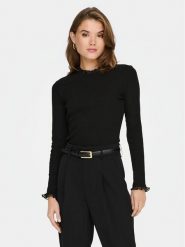 ONLY Bluzka Leslie 15277888 Czarny Regular Fit. Czarne bluzki ONLY, xs, bez wzorów, z bawełny, bez kołnierzyka, bez ramiączek. Za 129.99 zł.