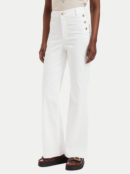 Guess Jeansy W6GA0P W2440 Biały Regular Fit. Białe jeansy Guess, z aplikacjami, z bawełny. Za 524.99 zł.