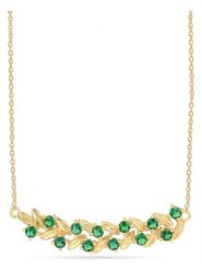 Les Petites Précieuses Pozłacany naszyjnik z elementem ozdobnym - dł. 16 cm rozmiar: onesize. Zielone naszyjniki Les Petites Précieuses, z materiału, z cyrkonią, pozłacane. Za 217.99 zł.
