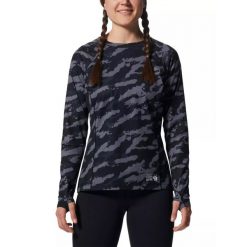 Koszulka sportowa damska Mountain Hardwear Mountain Stretch Crew z długim rękawe. Czarne t-shirty sportowe MOUNTAIN HARDWEAR, l, bez wzorów, bez ramiączek, rowerowe. W wyprzedaży za 219.00 zł.