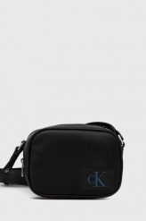 Calvin Klein Jeans torebka kolor czarny. Czarne listonoszki Calvin Klein Jeans, bez wzorów, z jeansu, na ramię, bez dodatków. Za 359.99 zł.