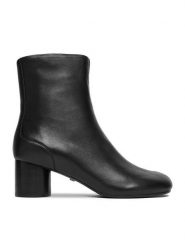 Gino Rossi Botki EO-HALA-VI887 Czarny. Czarne botki Gino Rossi, bez wzorów, ze skóry, bez obcasa, na słupku, bez zapięcia. Za 449.99 zł.