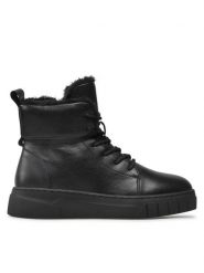 JENNY Botki WS5888-12 Czarny. Czarne botki Jenny, bez wzorów, ze skóry, bez obcasa, na płaskiej podeszwie, bez zapięcia. Za 119.99 zł.