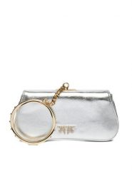 Pinko Torebka Marpesia Clutch Srebrny. Szare kopertówki Pinko, bez wzorów, ze skóry, wizytowe, bez dodatków. Za 1,239.00 zł.