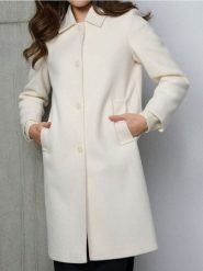 Klasyczny płaszcz z kołnierzykiem - żółty. Żółte płaszcze Sinsay, l, bez wzorów, klasyczne, bez kaptura. Za 119.99 zł.