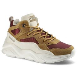 Beżowe Sneakersy Big Star Damskie Wygodne Buty. Brązowe buty treningowe BIG STAR, bez wzorów, z materiału, bez zapięcia. Za 135.79 zł.