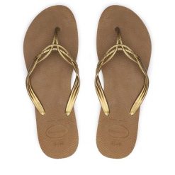 Japonki Havaianas. Brązowe japonki Havaianas, bez wzorów. Za 59.99 zł.