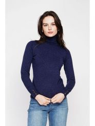 C& Jo Golf w kolorze granatowym rozmiar: 42. Niebieskie swetry C& Jo, bez wzorów, ze splotem, klasyczne, bez ramiączek. Za 117.73 zł.