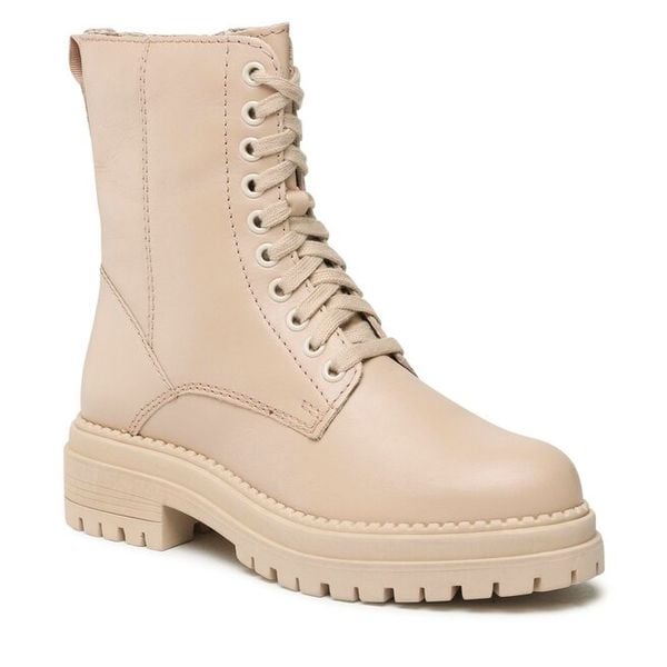 Trapery Lasocki. Brązowe traperki Lasocki, bez wzorów, bez obcasa, bez zapięcia. Za 223.99 zł.