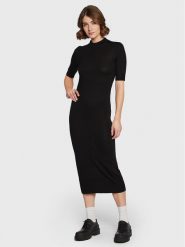 Calvin Klein Sukienka dzianinowa Extra Fine K20K205035 Czarny Slim Fit. Czarne sukienki Calvin Klein, m, bez wzorów, z dzianiny, bez kołnierzyka, bez ramiączek. Za 419.99 zł.