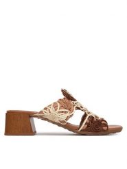 Hispanitas Klapki HV264841 C001 Brązowy. Brązowe klapki Hispanitas, bez wzorów, z materiału, bez obcasa, bez zapięcia. Za 549.99 zł.