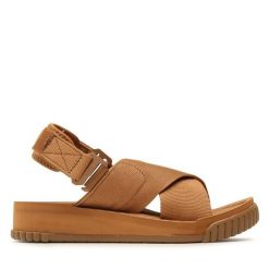 Sandały Shaka. Brązowe sandały Shaka, bez wzorów, bez obcasa, na płaskiej podeszwie, bez zapięcia. Za 659.99 zł.