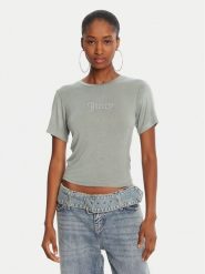 Juicy Couture T-Shirt Sheer JCWCT225301 Zielony Slim Fit. Zielone t-shirty Juicy Couture, l, bez wzorów, z wiskozy, bez kołnierzyka, bez ramiączek. Za 159.99 zł.