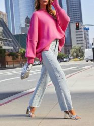 Milan Kiss Sweter w kolorze różowym rozmiar: M. Różowe swetry Milan Kiss, m, bez wzorów, bez ramiączek. Za 152.99 zł.