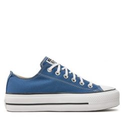 Trampki Converse. Niebieskie trampki Converse, bez wzorów, retro, bez zapięcia. Za 259.99 zł.