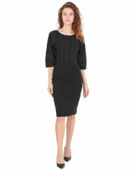 Hugo Boss Sukienka "Fayuria" w kolorze czarnym rozmiar: L. Czarne sukienki Hugo Boss, l, bez wzorów, bez kołnierzyka, bez ramiączek, midi. Za 530.82 zł.