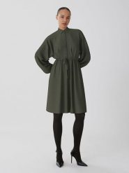 Vila Sukienka "Visurashil" w kolorze khaki rozmiar: 34. Brązowe sukienki Vila, bez wzorów, z tkaniny, bez kołnierzyka, bez ramiączek, midi. Za 96.60 zł.