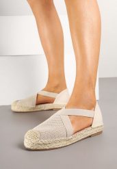 Beżowe Espadryle Ozdobione Plecionką i Paskiem Morinia. Brązowe espadryle Born2be, z aplikacjami, eleganckie, bez obcasa, na obcasie. W wyprzedaży za 71.99 zł.