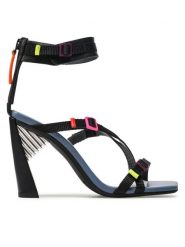United Nude Sandały Sonar S Hi 10671736125 Czarny. Czarne sandały United Nude, bez wzorów, z materiału, bez obcasa, na słupku, bez zapięcia. Za 669.99 zł.