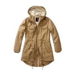 Parka dla kobiet Brandit Marsh Lake. Brązowe płaszcze Brandit, xs, z aplikacjami, z futra, bez kaptura. Za 438.50 zł.