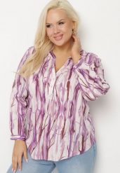 Fioletowa Wiskozowa Koszula w Abstrakcyjny Wzór Bez Kołnierzyka Olireria. Fioletowe koszule Born2be, uniwersalny, bez wzorów, z jeansu, eleganckie, bez kołnierzyka, bez ramiączek. W wyprzedaży za 55.24 zł.