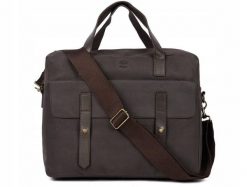 Miejska skórzana torba podróżna na ramię Timberland Briefcase. Brązowe torby podróżne Timberland, bez wzorów, z materiału, na ramię. Za 379.00 zł.