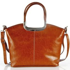 Aktówka kuferek ze skóry naturalnej DAN-A T262 camel. Brązowe aktówki DAN-A, bez wzorów, ze skóry. Za 349.99 zł.