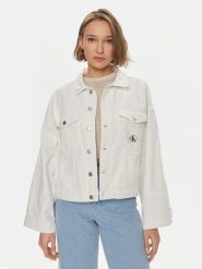 Calvin Klein Jeans Kurtka jeansowa J20J223430 Biały Relaxed Fit. Białe kurtki Calvin Klein Jeans, xl, bez wzorów, z bawełny, bez kaptura. Za 399.99 zł.