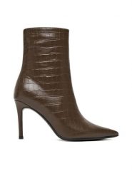 Eva Minge Botki EO-DEMI-GLC6303-6-320 Brązowy. Brązowe botki Eva Minge, bez wzorów, ze skóry, bez obcasa, na szpilce, bez zapięcia. Za 359.99 zł.