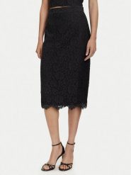 Guess Spódnica midi W5YD12 WHD00 Czarny Regular Fit. Czarne spódnice Guess, l, z aplikacjami, z bawełny, midi. Za 569.99 zł.