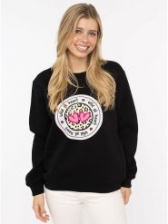 Zwillingsherz Bluza "Romy" w kolorze czarnym rozmiar: L/XL. Czarne bluzy bez kaptura Zwillingsherz, l, bez wzorów, bez kaptura. Za 246.53 zł.