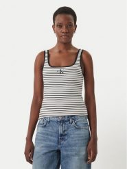 Calvin Klein Jeans Top LV047F832G Czarny Slim Fit. Czarne topy Calvin Klein Jeans, l, bez wzorów, z bawełny, bez kołnierzyka, bez ramiączek. Za 169.99 zł.