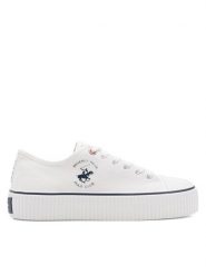 Beverly Hills Polo Club Trampki BHPC027M Biały. Białe trampki Beverly Hills Polo Club, bez wzorów, z materiału, bez zapięcia. Za 149.99 zł.