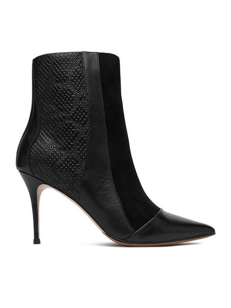 Eva Minge Botki EO-DELLA-GLC9036-5.5-888 Czarny. Czarne botki Eva Minge, bez wzorów, ze skóry, bez obcasa, na szpilce, bez zapięcia. Za 599.99 zł.