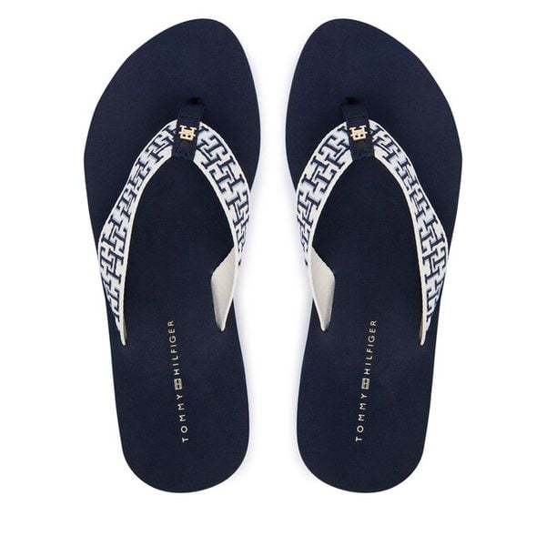 Japonki Tommy Hilfiger. Niebieskie japonki Tommy Hilfiger, bez wzorów. Za 189.99 zł.