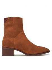 Gant Botki 29543701 Brązowy. Brązowe botki Gant, bez wzorów, ze skóry, bez obcasa, na słupku, bez zapięcia. Za 469.99 zł.