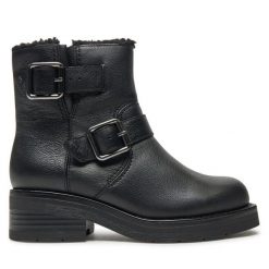 Botki Clarks. Czarne botki Clarks, bez wzorów, bez obcasa, na płaskiej podeszwie, bez zapięcia. Za 379.99 zł.