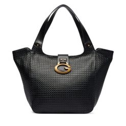 Torebka Guess. Czarne shopper bag Guess, z aplikacjami, bez dodatków. Za 714.99 zł.