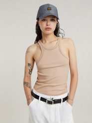 G-Star Top w kolorze beżowym rozmiar: XL. Brązowe topy G-Star, xl, bez wzorów, z bawełny, retro, bez kołnierzyka, bez ramiączek. Za 74.81 zł.