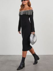 Milan Kiss Sukienka w kolorze czarnym rozmiar: XL. Czarne sukienki Milan Kiss, xl, bez wzorów, bez kołnierzyka, bez ramiączek, midi. Za 165.99 zł.