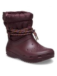 Crocs Kozaki zimowe "Classic Neo Puff Luxe" w kolorze fioletowym rozmiar: 34/35. Różowe kozaki Crocs, na zimę, bez wzorów, z materiału, eleganckie, bez obcasa, bez zapięcia. Za 206.91 zł.
