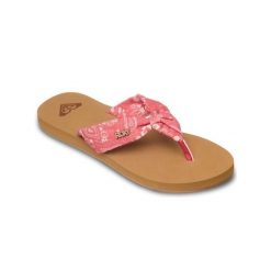 Sandały klapki japonki damskie PAIA. Czerwone klapki Roxy, bez wzorów, z tkaniny, bez obcasa, bez zapięcia. Za 119.99 zł.