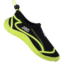 Buty damskie sportowe do wody jeżowce AQUA SHOE. Czarne buty treningowe Aqua-Speed, bez wzorów, z materiału, bez zapięcia, do pływania. Za 42.00 zł.