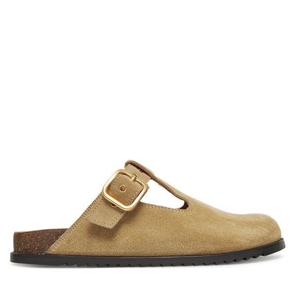 Klapki GINO ROSSI. Brązowe klapki Gino Rossi, bez wzorów, bez obcasa, bez zapięcia. Za 329.99 zł.