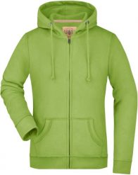 Damska bluza James & Nicholson Vintage Hoody zielona. Zielone bluzy Givova, l, z aplikacjami, z bawełny, vintage, bez ramiączek, z kapturem. Za 149.99 zł.