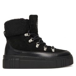 Trzewiki Gant. Czarne botki Gant, bez wzorów, bez obcasa, na płaskiej podeszwie, bez zapięcia. Za 499.99 zł.