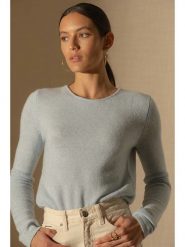 Perfect Cashmere Kaszmirowy sweter "Marya" w kolorze błękitnym rozmiar: M. Niebieskie swetry Perfect Cashmere, m, bez wzorów, z kaszmiru, bez ramiączek. Za 476.95 zł.