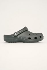 Crocs - Klapki Classic 10001. Szare klapki Crocs, bez wzorów, z gumy, bez obcasa, bez zapięcia. W wyprzedaży za 159.99 zł.