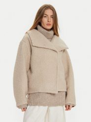 Gina Tricot Kurtka przejściowa 22613 Beżowy Oversize. Brązowe kurtki Gina Tricot, xl, bez wzorów, z syntetyku, bez kaptura. Za 219.99 zł.